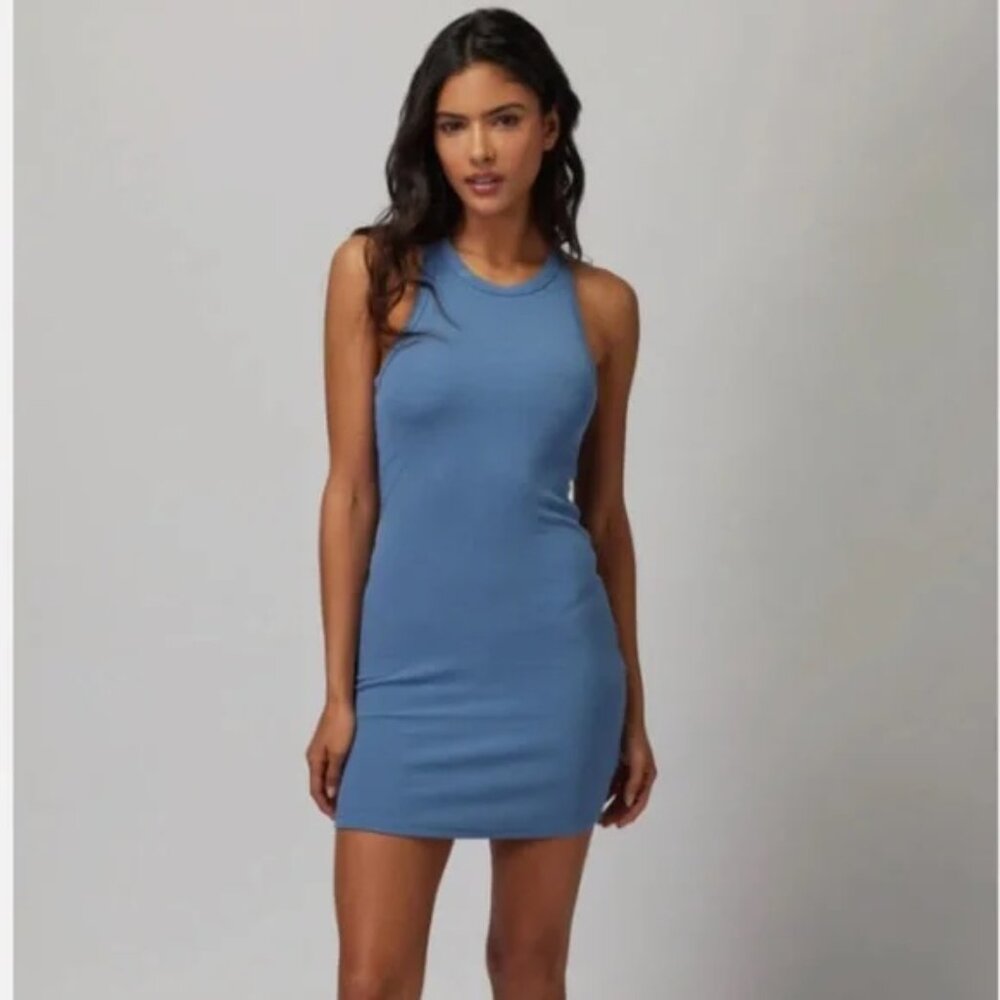 Spiritual Gangster Slim Rib Tank Dress - Coastal Blue - Worn Once